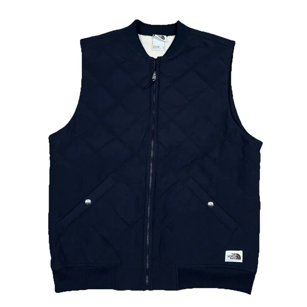 The North Face Cuchillo Vest Quilted Navy Blue Sherpa Lined Mens Medium Gorpcore
